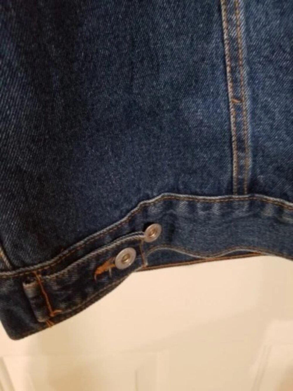 Vintage Alaska Woods Men Size Small 100% Cotton Heavy Denim Jacket Button Up - Picture 6 of 8